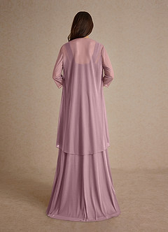 Azazie Clinton Mother of the Bride Dresses Dusty Rose A-Line Pleated Mesh Dress image3