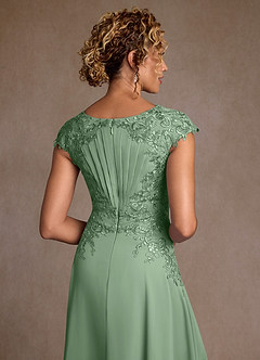 Azazie Christi vestidos de madre de la novia Vestido de Matcha de Gasa de Corte en A con Encaje image6