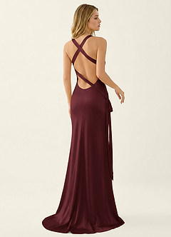 Persephone Wein Satin-Abendkleid image2
