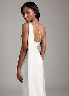 Azazie Galinda Suknie dla druhen Syrena Jedno ramię Satyna elastyczna Do ziemi Sukienka image2