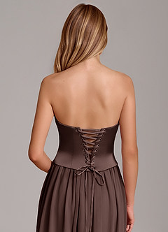 Azazie Cadence Suknie dla druhen Linia A Gorset Satyna elastyczna Do ziemi Sukienka image6