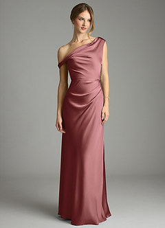 Azazie Emerson Bridesmaid Dresses Amethyst Mermaid Off the Shoulder Stretch Satin Dress image4