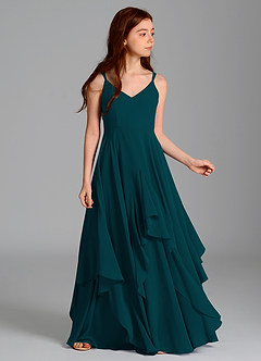 Azazie Karan Junior Pine A-Line Chiffon Dress image3