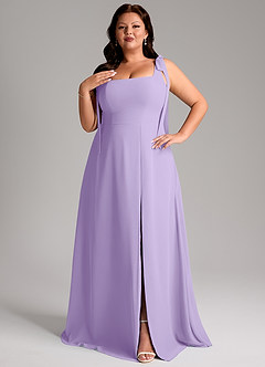 Azazie Debra Bridesmaid Dresses Lilac A-Line with Pockets Chiffon Convertible Dress image10