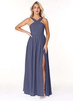 Azazie Elvira Bridesmaid Dresses Stormy A-Line Pleated Chiffon Dress image1