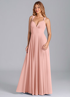 Azazie Darana Bridesmaid Dresses Rosette A-Line Corset Chiffon Dress image5