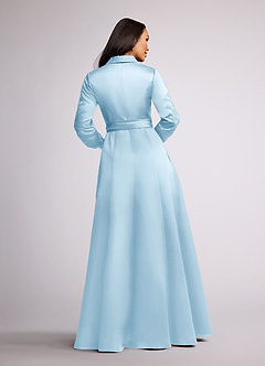 Azazie Ruth Mother of the Bride Dresses Sky Blue A-Line Lace Matte Satin Dress image4