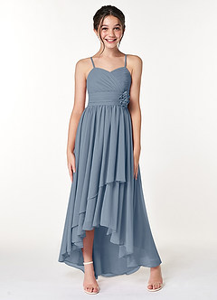 Azazie Catalina Junior Twilight A-Line Ruched Chiffon Dress image4
