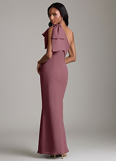 Azazie Yuanna Bridesmaid Dresses Sangria Mermaid One Shoulder Chiffon Dress image2