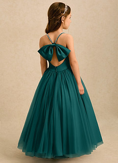 Azazie Aurora Flower Girl Dresses Peacock A-Line Bow Tulle Dress image1
