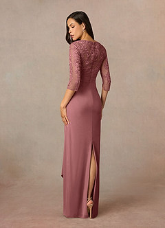 Azazie Poe Mother of the Bride Dresses Desert Rose Sheath Lace Dress image4