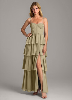 Azazie Alanna Bridesmaid Dresses Moss Green A-Line Sweetheart Neckline Chiffon Dress image3