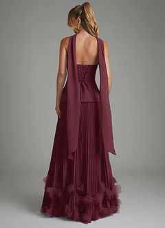 Azazie Alex Brautjungfernkleider A-Linie Korsett Chiffon Kleid Cabernetrot image2