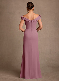 Azazie Jettie Mother of the Bride Dresses Vintage Mauve Sheath Pleated Chiffon Dress image3