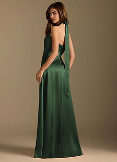 Azazie Tracie Robes de demoiselle d'honneur Robe Trapèze en Satiné métallisé Plissée Eucalyptus image9