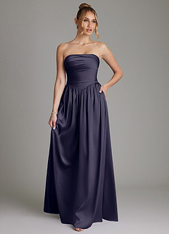 Azazie Zena Bridesmaid Dresses Stormy A-Line Strapless Stretch Satin Dress image1