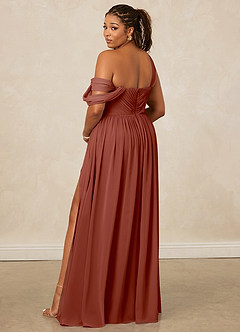 Christian Siriano Bridal for Azazie 1014 Bridesmaid Dresses Auburn A-Line Off the Shoulder Chiffon Dress image11