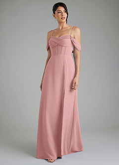 Azazie Cece Bridesmaid Dresses Dusty Rose A-Line Off the Shoulder Chiffon Dress image6