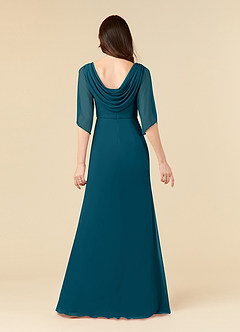 Azazie Magdalene Mother of the Bride Dresses Ink Blue Sheath Sequins Mesh Dress image4