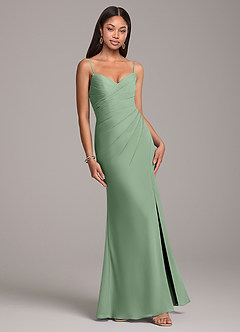 Azazie Yola Final Sale Matcha Mermaid Strapless Chiffon Convertible Dress image5