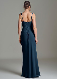 Azazie Niamh Bridesmaid Dresses Dark Navy Mermaid Corset Chiffon Dress image2