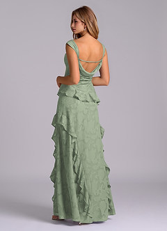 Azazie Sloane Bridesmaid Dresses Agave A-Line Sweetheart Neckline Floral Burnout Dress image2