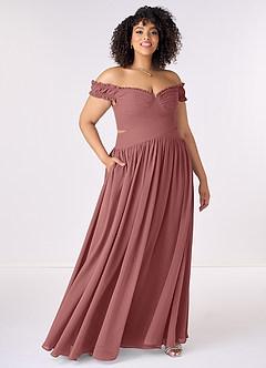 Barbie ♥ Azazie Bridesmaid Dresses Amethyst A-Line Off the Shoulder Chiffon Convertible Dress image7
