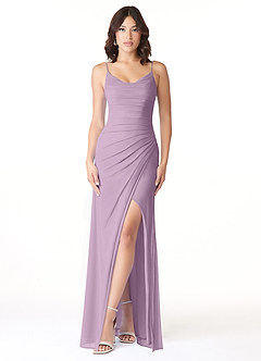 Azazie Deandra Bridesmaid Dresses Wisteria Mermaid Pleated Mesh Dress image1