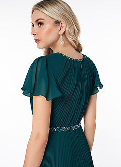 Azazie Kara Modest Bridesmaid Dresses A-Line Pleated Chiffon Floor-Length Dress image6