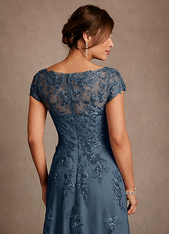 Azazie Jalinda Mother of the Bride Dresses Neptune A-Line Lace Chiffon Dress image6