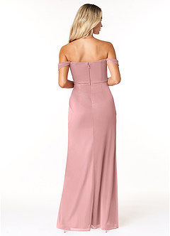 Azazie Tessa Robes de demoiselle d'honneur Robe Fourreau Convertible en Maille Schulterfreier Schatz Rose Poussiéreuse image6