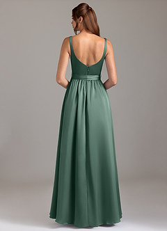 Azazie Elliott Bridesmaid Dresses Eucalyptus A-Line with Pockets Stretch Satin Dress image6
