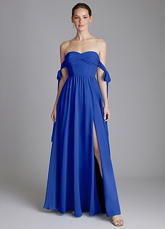 Azazie Ayanna Suknie dla druhen Linia A Zza ramienia Szyfon Do ziemi Sukienka image1