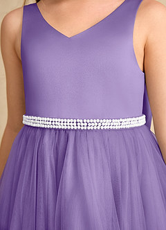 Azazie Firefly vestidos de niña de las flores Vestido de Tahití de Satin Mate de Corte En A con Lazo image6