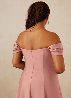 Christian Siriano Bridal for Azazie 1002 Bridesmaid Dresses Rosette A-Line Off the Shoulder Stretch Satin Convertible Dress image14