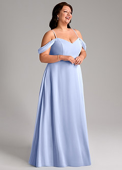 Azazie Marley Jurken voor bruidsmeisjes Converteerbaar Jurk van Chiffon met A-Lijn Off the Shoulder Ijs image15