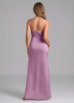 Azazie Eren Robes de demoiselle d'honneur Robe Sirène en Satin extensible Ue épaule Glycine image3