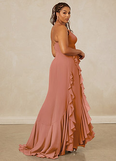 Christian Siriano Bridal for Azazie 1006 Brautjungfernkleider Meerjungfrau-Linie Gestreift Chiffon Kleid Mai Tai image9