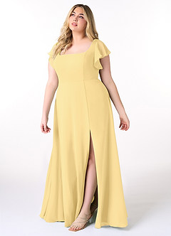 Azazie Bondi Bridesmaid Dresses Butter A-Line Ruffled Chiffon Dress image9