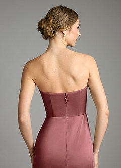 Azazie Wren Bridesmaid Dresses Amethyst A-Line Strapless Stretch Satin Convertible Dress image6