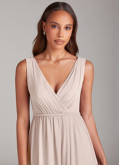 Azazie Tanicia Bridesmaid Dresses Rose Petal A-Line Pleated Chiffon Dress image5