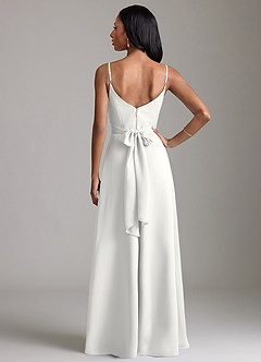Azazie Kali Bridesmaid Dresses White A-Line Pleated Chiffon Dress image4