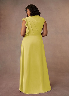 Azazie Narine 신부의 어머니 드레스 A라인 주름진 쉬폰 플로어 길이 드레스 image8