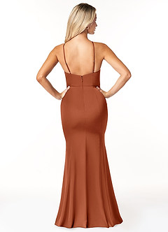 Azazie Stacey Final Sale Agave Mermaid Stretch Satin Dress image2