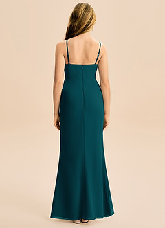 Azazie Buzzy Junior 쉬스 주름진 쉬폰 플로어 길이 주니어 신부 들러리 드레스 image5