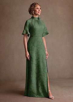 Azazie Hypatia Suknie dla Matki Panny Młodej Osłona Pofałdowany Kwiatowe wypalenie Długość podłogi Sukienka image4