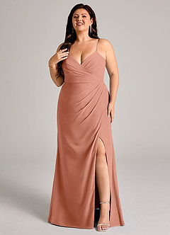 Azazie Maci Bridesmaid Dresses MAI TAI Sheath Pleated Chiffon Dress image8