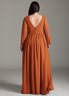 Azazie Teton Abiti da damigella d'onore premaman Abito A-Line Manica Lunga Chiffon Floor-Length image8