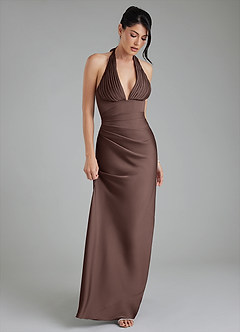 Azazie Torrance Bridesmaid Dresses Ganache Mermaid Corset Stretch Satin Dress image5