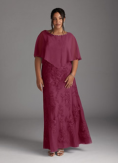 Azazie Whilhelmina Mother of the Bride Dresses Mulberry Mermaid Lace Chiffon Dress image9